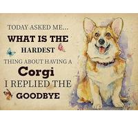 YAASIMOULE Wall Decoration, Home Decor, Decoration Room The Hardest Thing About Having A Corgi Dog I Replied The Goodbye
