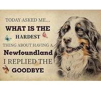 YAASIMOULE Wall Decoration, Home Decor, Decoration Room The Hardest Thing About Having A Newfoundland Dog I Replied The Goodbye