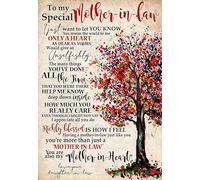 YAASIMOULE Wall Decoration, Home Decor, Decoration Room to My Special Mother-in-Law I Just Want to Let You Know You Mean The World to Me Tree