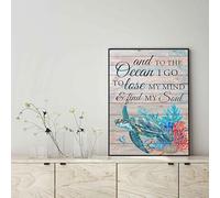 YAASIMOULE Wall Decoration, Home Decor, Decoration Room Turtle and to The Ocean I Go to Lose & Find