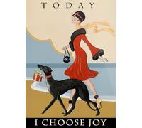 YAASIMOULE Wall Decoration, Home Decor, Decoration Room Vintage Girl Today I Choose Joy Irish Wolfhound Dog