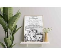 YAASIMOULE Wall Decoration, Home Decor, Decoration Room Wolf Grandpa To My Beautiful Granddaughter I Love You