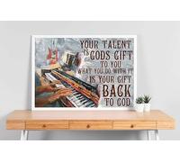 YAASIMOULE Wall Decoration, Home Decor, Decoration Room You Talent Is Gods Gift To You What You Do With It Is Your Gift Back To God