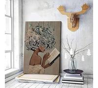 YAASIMOULE Wall Decoration Home Decor Room Afro Girl Reading A Book African American Black Pride Melanin