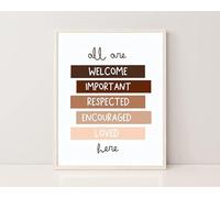 YAASIMOULE Wall Decoration Home Decor Room All are Welcome Important Respected Diversity Human Equality Classroom