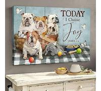 YAASIMOULE Wall Decoration Home Decor Room Bulldog Today I Choose Joy Jesus