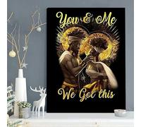 YAASIMOULE Wall Decoration Home Decor Room Customize Black King and Queen Custom Name You Me We Got This Afro