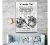 YAASIMOULE Wall Decoration Home Decor Room Customize Wolf Couple I Choose You to Do Life with Hand in Side by