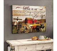 YAASIMOULE Wall Decoration Home Decor Room Farm and Cow This is Us a Little bit of Crazy Loud Whole lot Love