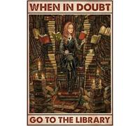 YAASIMOULE Wall Decoration Home Decor Room Girl When In Doubt Go To The Library