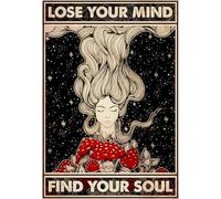 YAASIMOULE Wall Decoration Home Decor Room Lose Your Mind Find Soul Vintage Hippie Girl