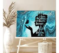 YAASIMOULE Wall Decoration Home Decor Room Ocean Girl Butterfly I Love The Woman I've Become Because Fought to Her