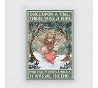 YAASIMOULE Wall Decoration Home Decor Room Once Upon A Time There was Girl Who Really Loved Animals It Me The End Farmhouse