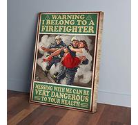 YAASIMOULE Warning I Belong To A Firefighter Canvas Prints