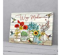 YAASIMOULE Way Maker That Is Who You Are Flowers Hummingbird Canvas Prints