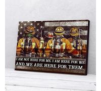 YAASIMOULE We Are Here For Them Firefighter Canvas Wall Art