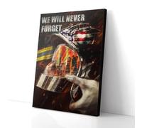 YAASIMOULE We Will Never Forget Helmet Firefighter Canvas Wall Art