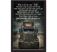 YAASIMOULE While On This Ride Called Life Just Remember The Goes Trucker Poster Framed Matte Canvas