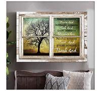 YAASIMOULE Window frame Every moment, thank God Jesus Landscape Canvas Print Wall Art