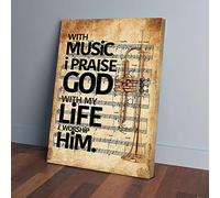 YAASIMOULE With Music I Praise God With My Life Trumpet Canvas Prints