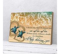 YAASIMOULE Without Pause I’ll Keep Choosing You Couple Turtle Sea Canvas