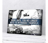 YAASIMOULE Work Until You No Longer Need To Introduce Yourself Motivation Canvas Prints Wall Art