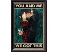 YAASIMOULE You And Me We Got This Couple Drinking White Wine Dancing Poster Framed Matte Canvas