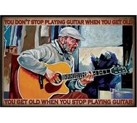 YAASIMOULE You Don't Stop Playing Guitar When Get Old Poster