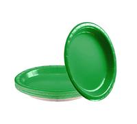 YAAVAAW 16Pcs Green Paper Plates Party Supplies,9" Round Dessert Plates Dinner Luncheon Plates Plates Tableware Creative DIY Paper Plates Solid Color Party Plates for Kids Adult Birthday,BBQ,Picnic