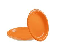YAAVAAW 16Pcs Orange Paper Plates Party Supplies,7" Round Dessert Dinner Luncheon Plates Tableware Creative DIY Paper Plate Solid Color Party Plate for Kids Adult Birthday,BBQ,Picnic,Halloween Party