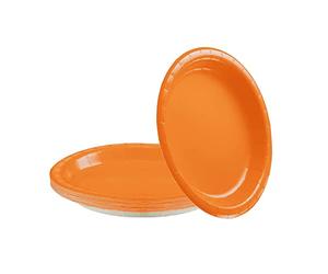 YAAVAAW 16Pcs Orange Paper Plates Party Supplies,7" Round Dessert Dinner Luncheon Plates Tableware Creative DIY Paper Plate Solid Color Party Plate for Kids Adult Birthday,BBQ,Picnic,Halloween Party