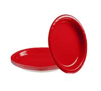 YAAVAAW 16Pcs Red Paper Plates - Kings Coronation Party Supplies, 7" Round Dessert Plates for Coronation Decorations