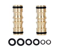 YAAVAAW 2-Pack Brass Double Male Hose Connectors, 16*45mm, Compatible with 1/2 Inch Quick-Connectors, Fits Standard Hozelock Connectors, Ideal for Gardening, Car Washing & More