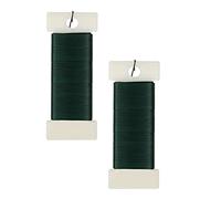 YAAVAAW 2 Rolls Green Florist Wire for Wreath Making, 22 Gauge Paddle - Flexible Wire, Floral Christmas Wedding Garland, DIY Flower Arrangement Crafting Binding
