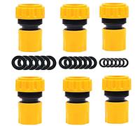 YAAVAAW 6 Pack Hose End Connector - Hose Pipe End Quick Connect Fitting for 19mm 3/4 inch Hosepipe Tap End Quick Connector (Comes with 18pcs Replacing Seals Washers)