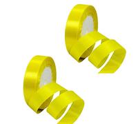 YAAVAAW Lemon Yellow Satin Ribbon, 2 Rolls of 20mm x 22m, Double Sided, Polyester, Solid, Perfect for Gift Wrapping, Crafting, Decorating, Sewing, Floral Arrangement, Hair Accessories