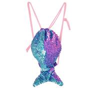YAAVAAW Magical Mermaid Tail Sequin Backpack - Reversible Drawstring Bag With Glittering Shoulder Design for Women, Girls, Teens