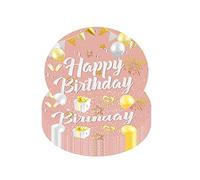 YAAVAAW Rose Gold Happy Birthday Party Paper Plates 7''for Girls,Kids,Women,10Pcs 18cm Disposable Tableware Birthday Plates,Happy Birthday Table Decor Plates Baby Shower Her Birthday Party Supplies
