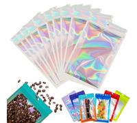 YAAVAAW Silver Foil Ziplock Bags Large Smell Proof Bag Mylar Holographic Packaging Bags,10pcs 30x40cm Resealable Storage Pouches Grip Seal Bags Clear Plastic Bags Food Storage,Jewelry,Electronics