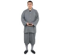 Yaaxinb Unisex Traditional Buddhist Monk Costume Summer Loose Comfortable Zen Meditation Suit