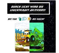 yabaduu Protective film, protective cover, luminous sticker for Toniebox, perfect fit, self-adhesive, child-friendly film for children, toys (Y031-11 excavator, glow-in-the-dark)