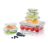 Yabano Food Storage Containers with Lids Airtight 7 Pack, Leakproof Plastic Meal Prep Containers, Stackable BPA-Free Lunch Boxes, Freezer & Microwave Safe for Kitchen Organisation