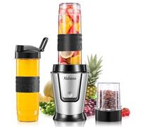Yabano Personal Blender, 500W Electric Smoothie Blender with 2 x 600 ml Travel Bottle and Coffee/Spices Jar, Smoothies Maker to go for Protein Shakes, Single Serve Blender for Smoothies, Sports