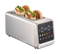 Yabano Smart Toaster 4 Slice, Stainless Steel Toaster with Touchscreen & Memory Function, 1450W Digital Long Slot Toaster, Defrost & Reheat Function, 6 Browning Levels & 5 Bread Programs