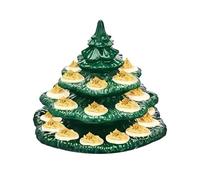Yabauuop 4 Tier Christmas Tree Deviled Egg Platters Trays - 26 Holes Christmas Tree Deviled Egg Holder Reusable Serving Tray Holder for xm-as Pa-RTY Kitchen Counter-top Display