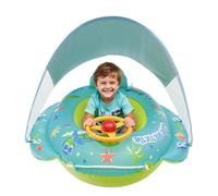 Yabauuop Baby Float,Pool Floats for Babies with Canopy | Cartoon PVC Inflatable Swim Ring Steering Wheel Toy Sun Protection for Girl Boy 1-4 Years Old Summer