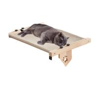 Yabauuop Cat Hammock For Windowsill, Wooden Cat Bed Nesting Seat, Adjustable Cat Windowsill Nest, Cat Hammock Seat With Cushioned Bed Cover For Sleeping, Playing, Climbing