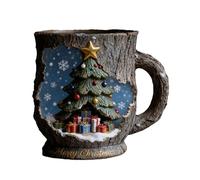 Yabauuop Christmas Bark Coffee Cup - Funny Resin 3D Cracks Christmas Cup, Chris-tmas Mugs for Hot Cold Beverage Tea Milk Juice Holiday Winter Party Farmhouse Bedroom
