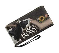 Yabauuop Cow Print Purses for Women, Cute Wallet Women Cow Print, Soft Credit Card Holders Stylish Money Purse for Women Ladies Girl