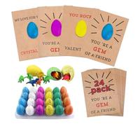 Yabauuop Dinosaur Hatching Eggs, 24 Pack Hatching Dragon Egg Toys For Kids, Cute Magi-c Dinosaur Egg Grow In Water, Assorted Color Dinosaur Toy Valentines Day Easter Favors For Kids